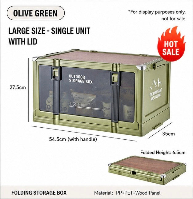 Foldable Storage Box Large Capacity Portable (Outdoor/Indoor Use)