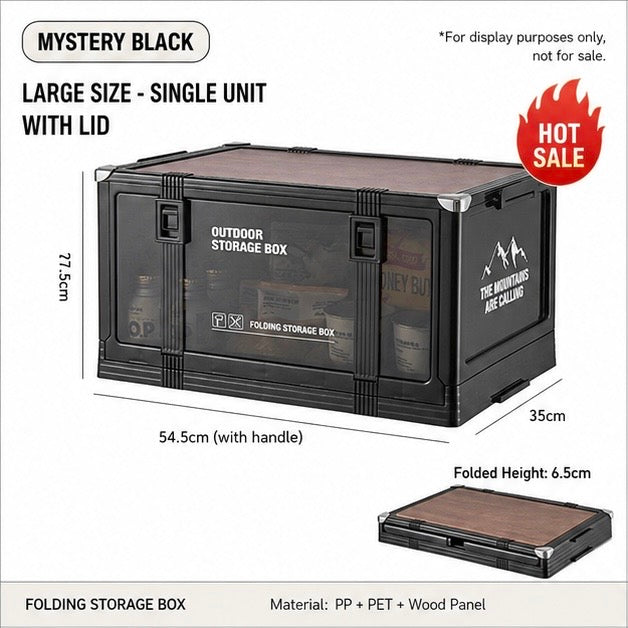 Foldable Storage Box Large Capacity Portable (Outdoor/Indoor Use)