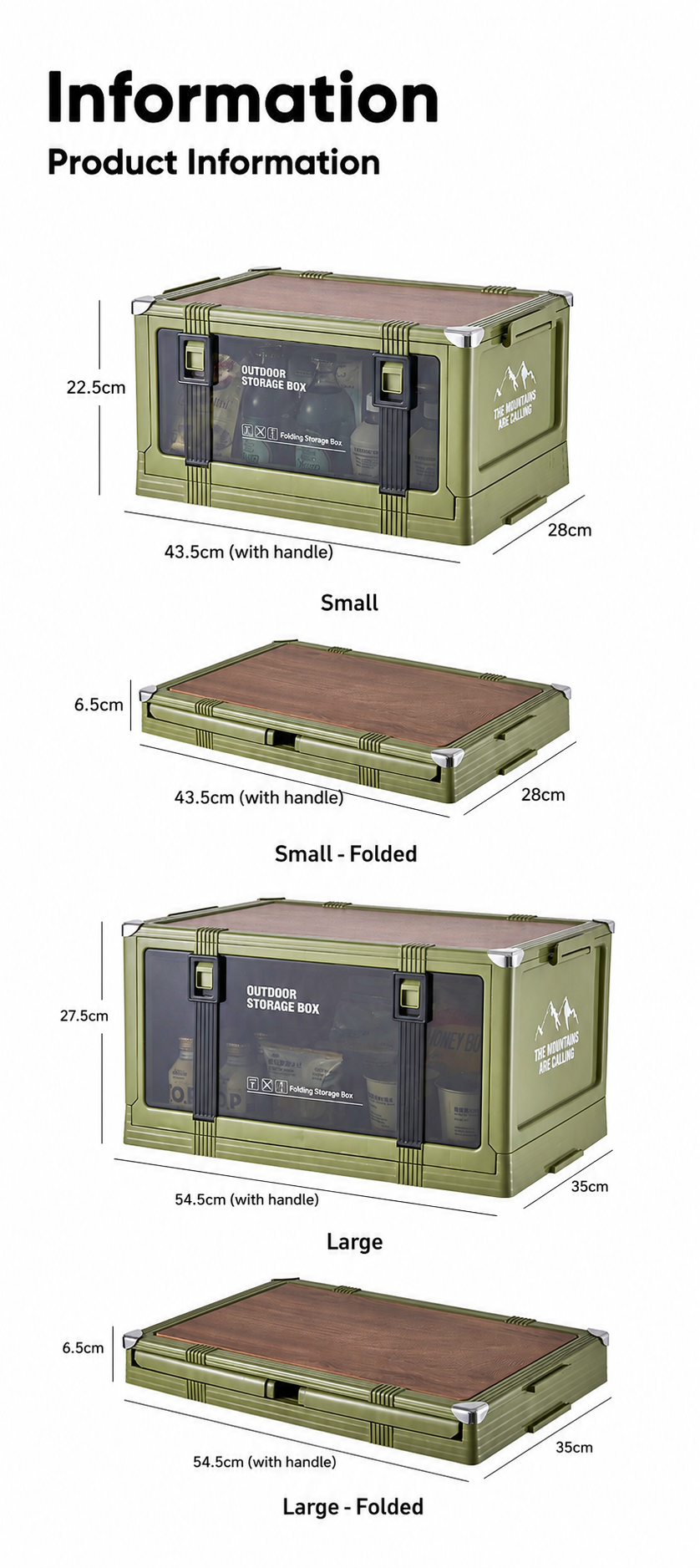 Foldable Storage Box Large Capacity Portable (Outdoor/Indoor Use)
